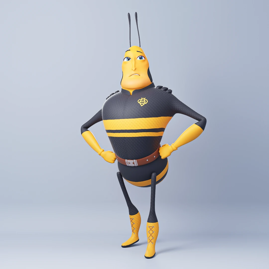 Stylized Bee Character 3D Model Featured Image by Sagor Hossen - 3D Game and Character artist | based in Bangladesh