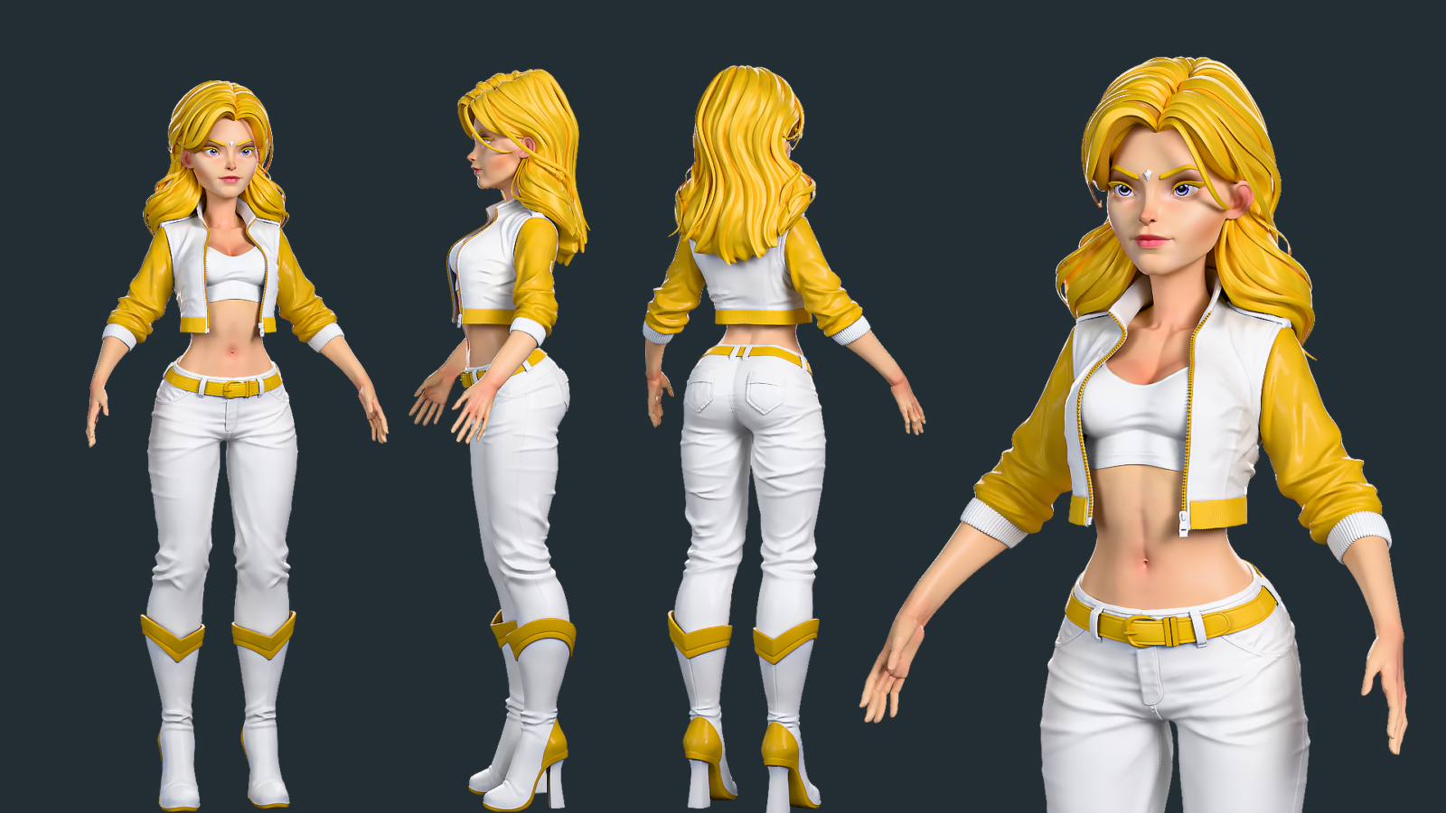 Stylized Character WIP - polypainted Test Render