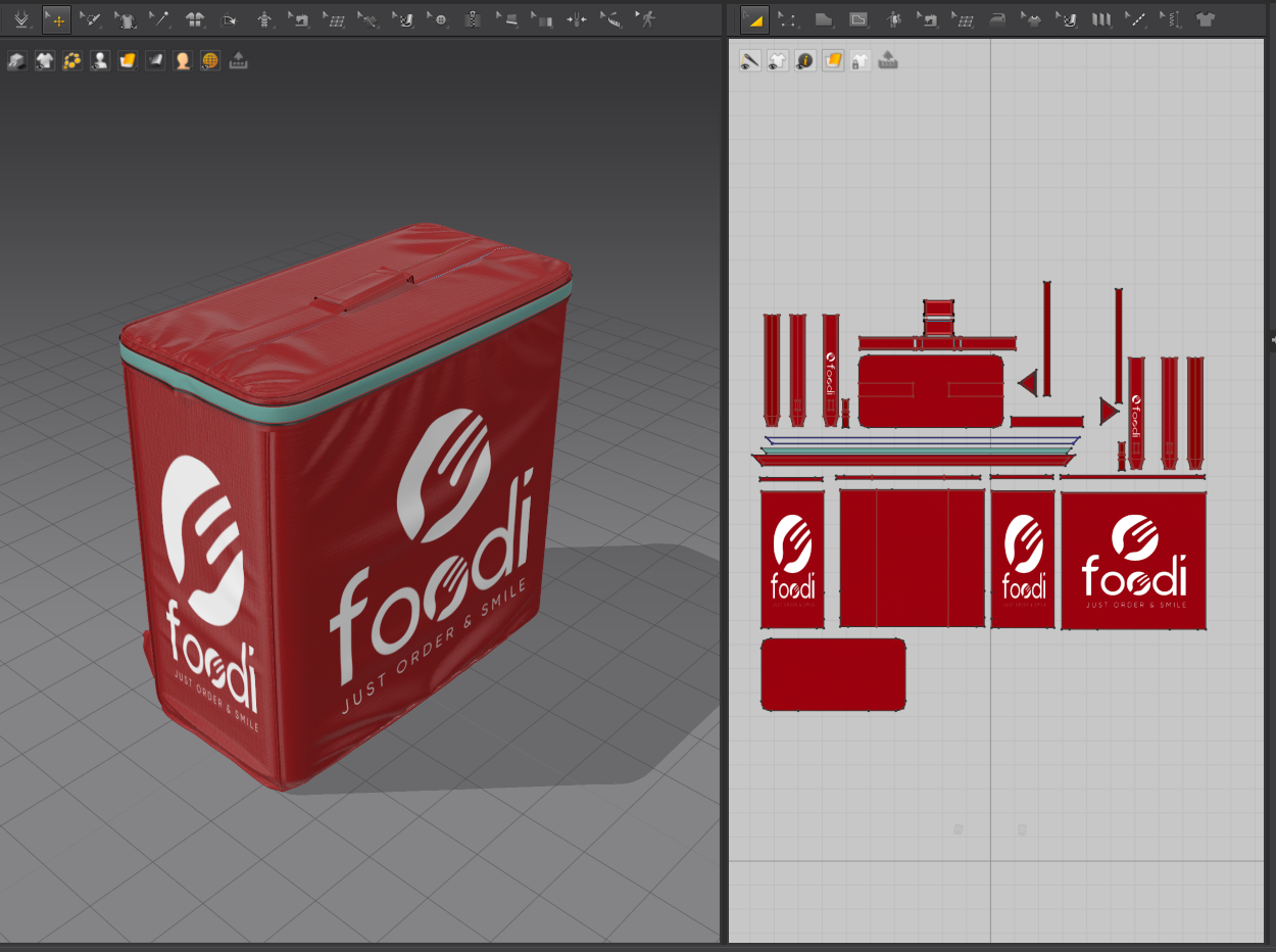 Closed Zipper Food Delivery Bag in Marvelous Designer